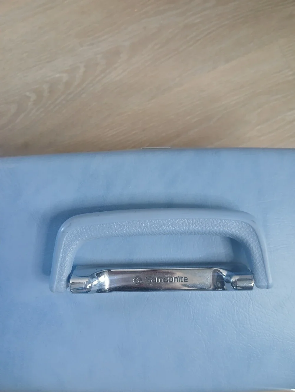 Samsonite Retro Luggage Style Vintage 50's Hard Case w/ Tray Blue Silver Tone